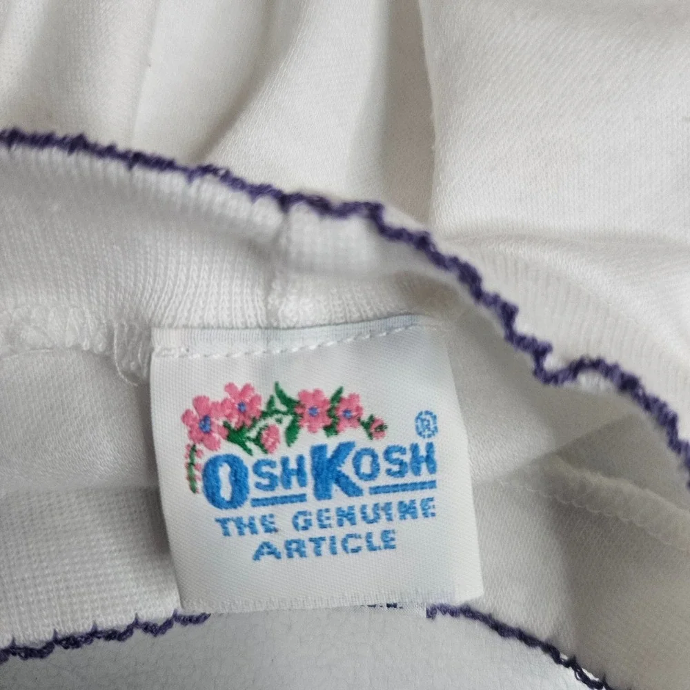 Vintage OshKosh Bgosh Toddler Girls White Puff Sleeve T-Shirt Lot 3 24M 2T USA